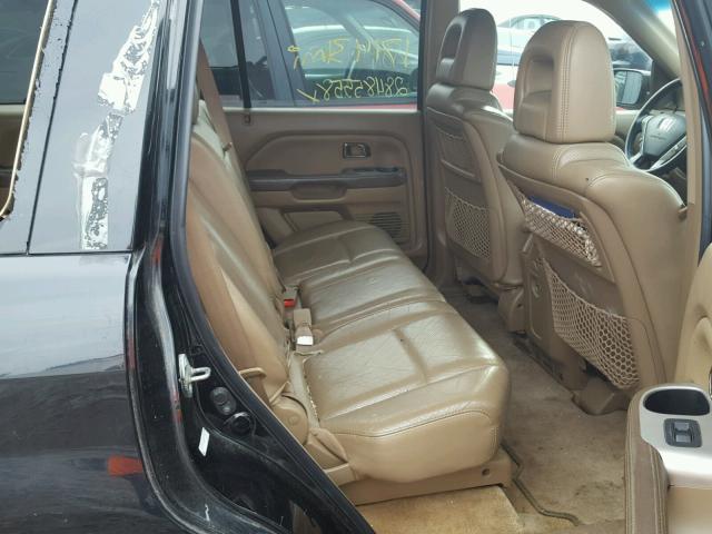 5FNYF18565B007115 - 2005 HONDA PILOT EXL BLACK photo 6