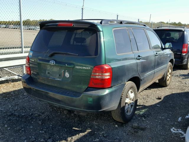 JTEHF21A730143872 - 2003 TOYOTA HIGHLANDER GREEN photo 4