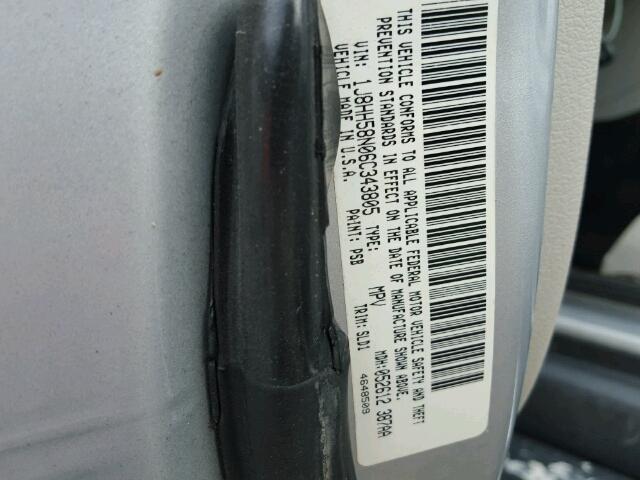 1J8HH58N06C343805 - 2006 JEEP COMMANDER ვერცხლისფერი ფოტო 10