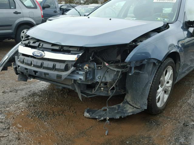 3FAHP0HA1CR111873 - 2012 FORD FUSION SE BLUE photo 9