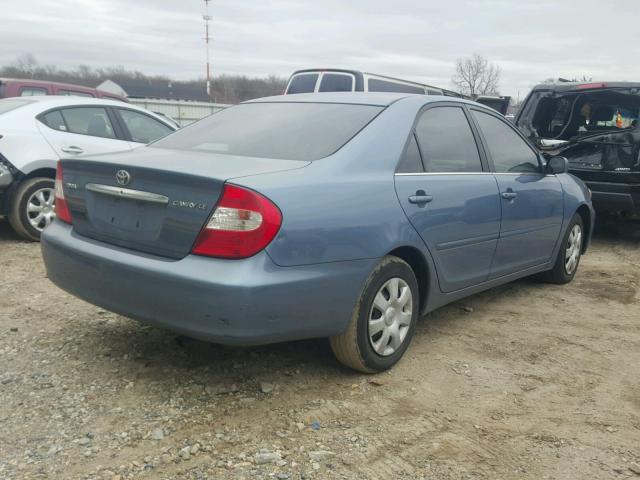 4T1BE30K02U569435 - 2002 TOYOTA CAMRY LE BLUE photo 4