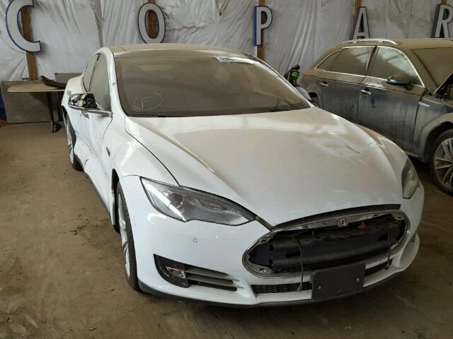 5YJSA1H14EFP37445 - 2014 TESLA MODEL S WHITE photo 1