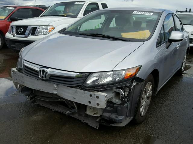 19XFB2F59CE360575 - 2012 HONDA CIVIC LX SILVER photo 2