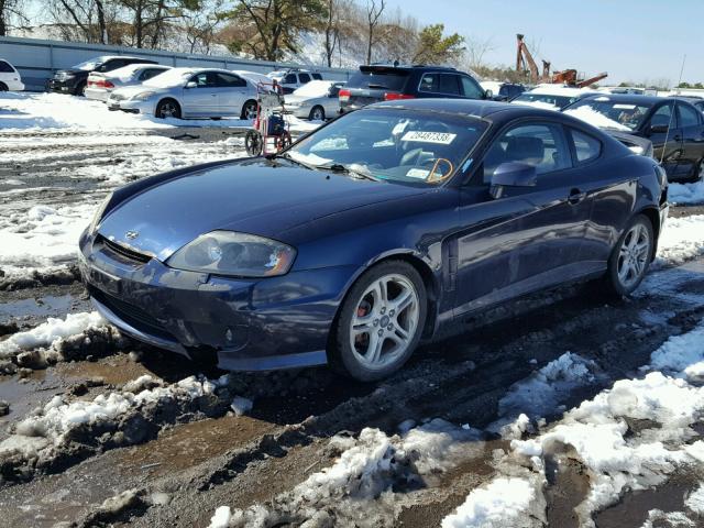 KMHHN65F26U201481 - 2006 HYUNDAI TIBURON GT BLUE photo 2