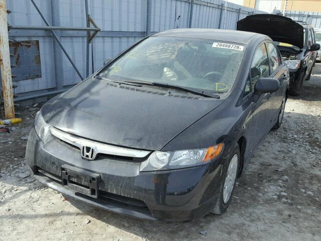 2HGFA16367H010344 - 2007 HONDA CIVIC DX BLACK photo 2