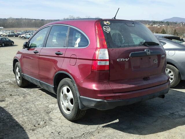 5J6RE4H31AL043514 - 2010 HONDA CR-V LX MAROON photo 3