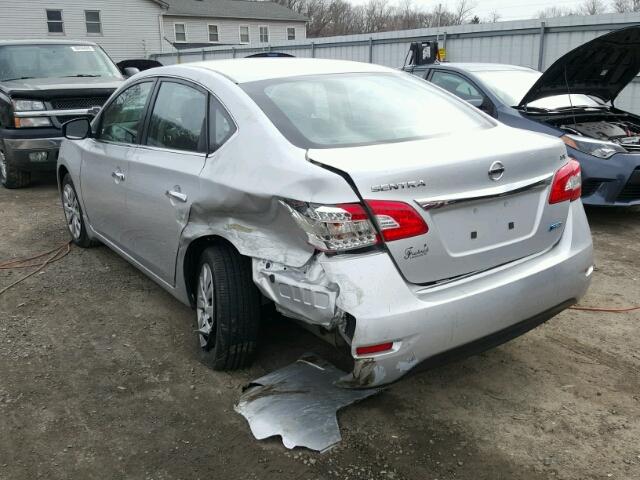 3N1AB7AP3EY246141 - 2014 NISSAN SENTRA S SILVER photo 3