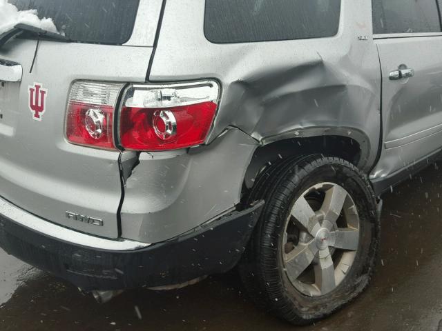 1GKLVMEDXAJ124715 - 2010 GMC ACADIA SLT ვერცხლისფერი ფოტო 9
