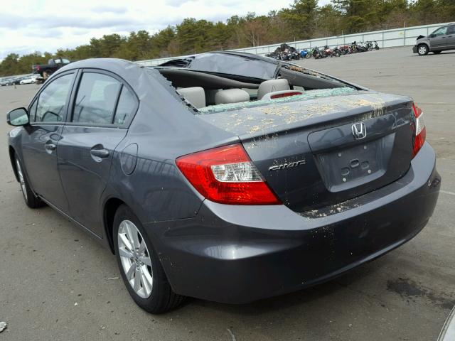 19XFB2F83CE341613 - 2012 HONDA CIVIC EX GRAY photo 3