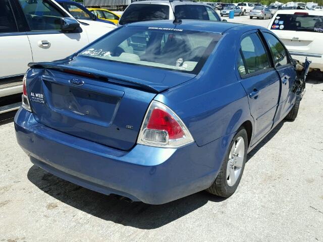 3FAHP07Z59R170070 - 2009 FORD FUSION SE BLUE photo 4