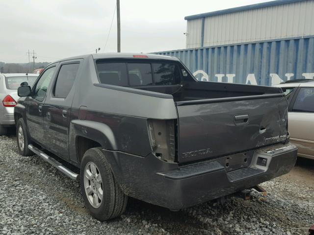 2HJYK16427H516682 - 2007 HONDA RIDGELINE GRAY photo 3