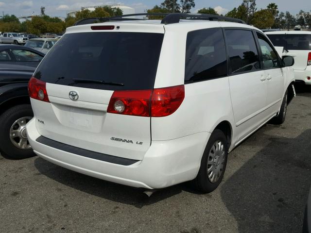 5TDZK23C67S072802 - 2007 TOYOTA SIENNA CE WHITE photo 4