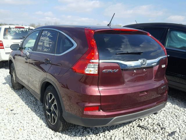 2HKRM3H43GH559382 - 2016 HONDA CR-V SE MAROON photo 3