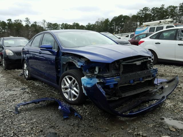 1FA6P0HD7E5384839 - 2014 FORD FUSION SE BLUE photo 1