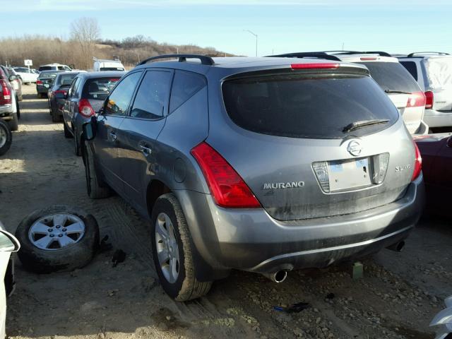 JN8AZ08W75W423492 - 2005 NISSAN MURANO SL SILVER photo 3