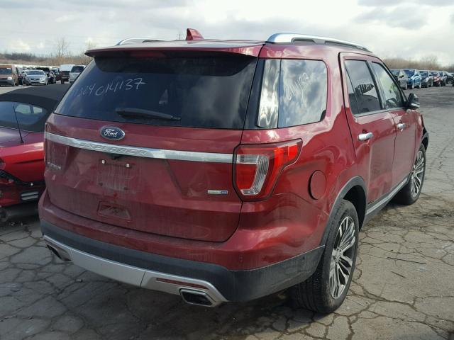 1FM5K8HT1HGD17880 - 2017 FORD EXPLORER P RED photo 4