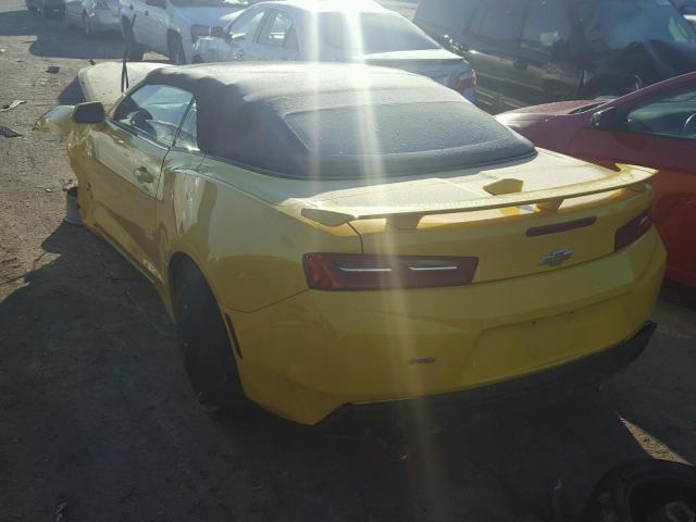 1G1FB3DS0H0136022 - 2017 CHEVROLET CAMARO LT YELLOW photo 3