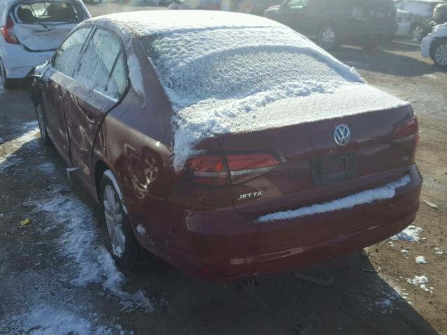 3VW2B7AJ4HM256487 - 2017 VOLKSWAGEN JETTA S RED photo 3