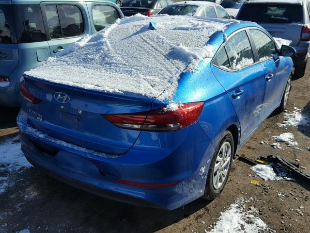 5NPD74LFXHH194331 - 2017 HYUNDAI ELANTRA SE BLUE photo 4