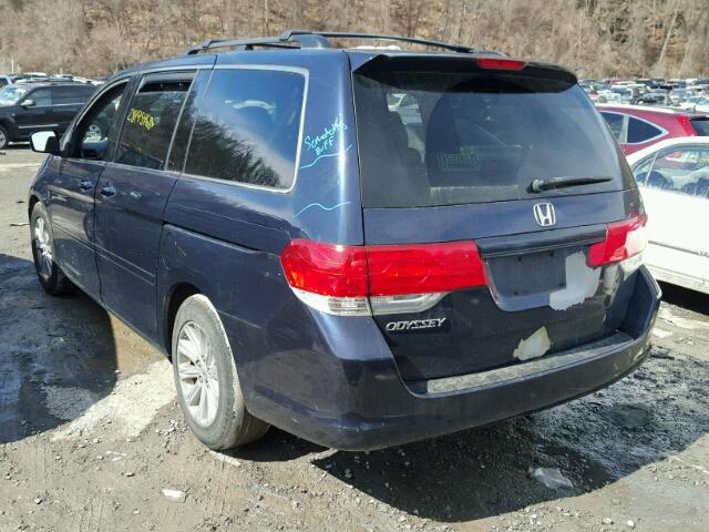 5FNRL38458B102611 - 2008 HONDA ODYSSEY EX BLUE photo 3