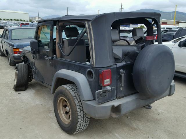 1J4FA24107L180265 - 2007 JEEP WRANGLER X BLACK photo 3