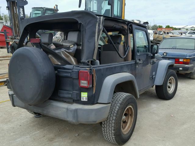 1J4FA24107L180265 - 2007 JEEP WRANGLER X BLACK photo 4