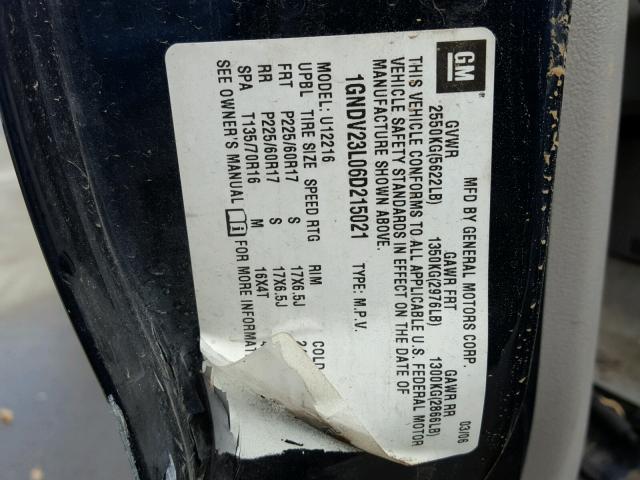 1GNDV23L06D215021 - 2006 CHEVROLET UPLANDER L 蓝色 照片 10