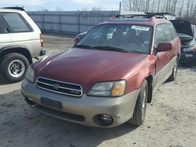 4S3BH896427625454 - 2002 SUBARU LEGACY OUT RED photo 2