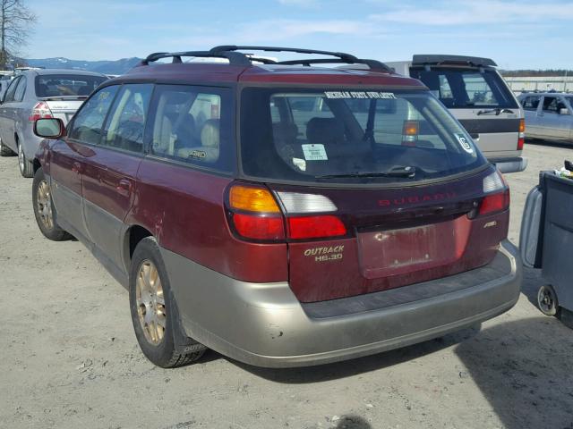 4S3BH896427625454 - 2002 SUBARU LEGACY OUT RED photo 3