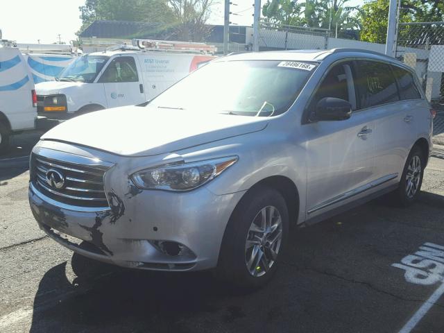 5N1AL0MM9EC540134 - 2014 INFINITI QX60 SILVER photo 2