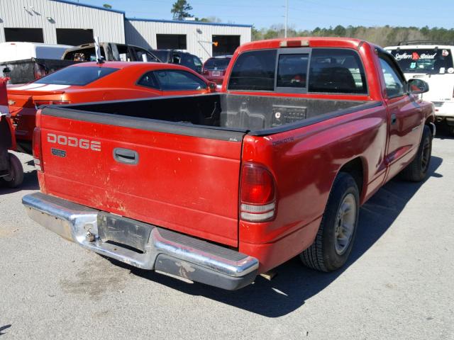 1B7FL26X1VS102971 - 1997 DODGE DAKOTA RED photo 4