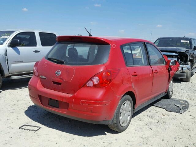 3N1BC1CP2BL501673 - 2011 NISSAN VERSA S RED photo 4