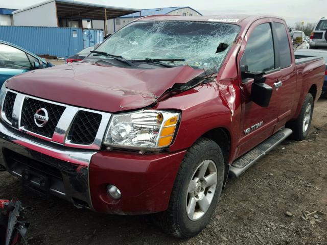 1N6AA06B17N201328 - 2007 NISSAN TITAN XE RED photo 2