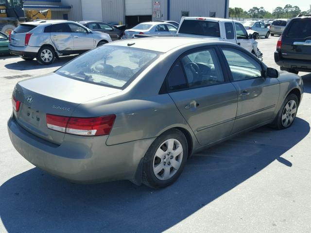 5NPET46C08H386262 - 2008 HYUNDAI SONATA GLS GREEN photo 4