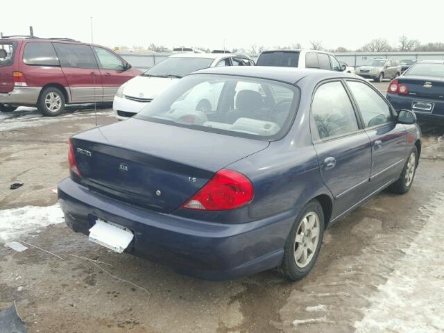 KNAFB121425129880 - 2002 KIA SPECTRA BA BLUE photo 4