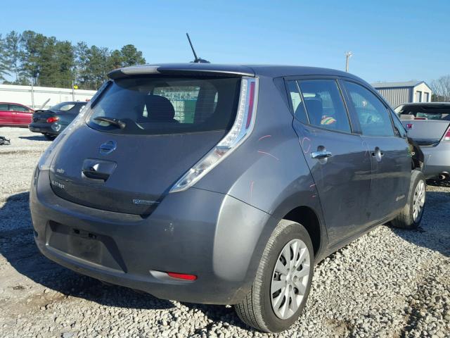 1N4AZ0CP4FC326867 - 2015 NISSAN LEAF S GRAY photo 4