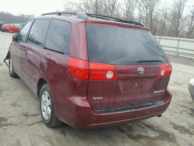 5TDZK22C58S151459 - 2008 TOYOTA SIENNA XLE RED photo 3