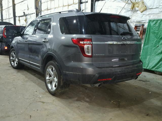 1FM5K8F86DGC49830 - 2013 FORD EXPLORER L GRAY photo 3