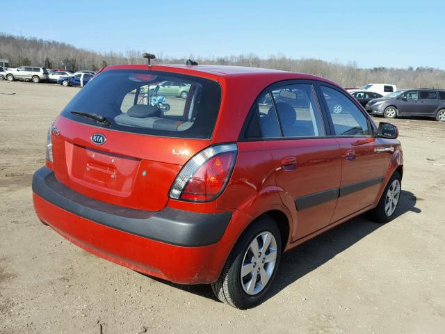 KNADE243096475559 - 2009 KIA RIO 5 SX RED photo 4