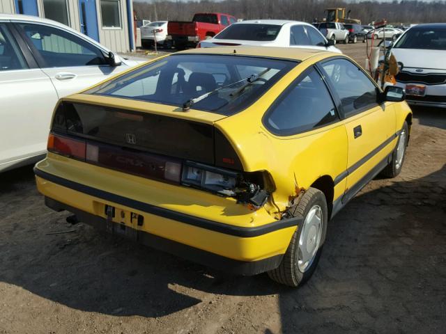 JHMED9362KS010999 - 1989 HONDA CIVIC 1500 YELLOW photo 4