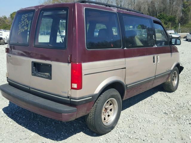 1GNDM15Z6NB194409 - 1992 CHEVROLET ASTRO BURGUNDY photo 4