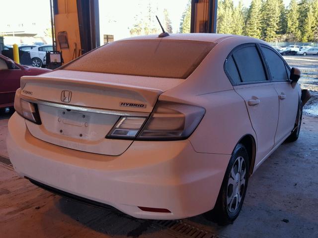 19XFB4F32EE200857 - 2014 HONDA CIVIC HYBR WHITE photo 4