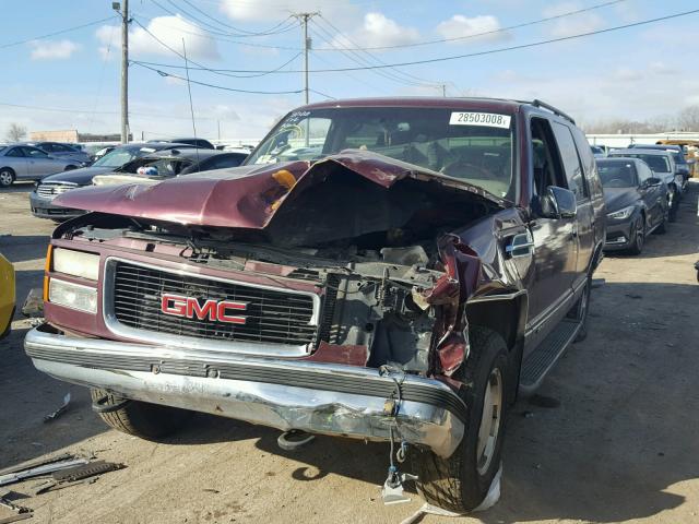 1GKEK13R5WJ717999 - 1998 GMC YUKON MAROON photo 2