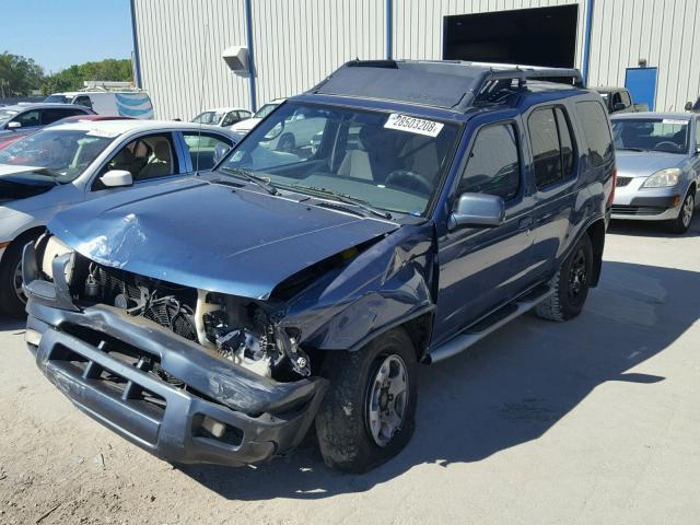 5N1ED28T2YC574206 - 2000 NISSAN XTERRA XE BLUE photo 2