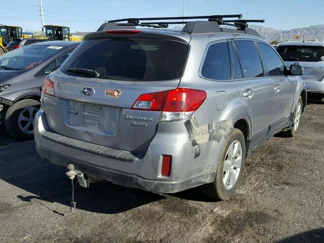 4S4BREKCXA2351812 - 2010 SUBARU OUTBACK 3. SILVER photo 4