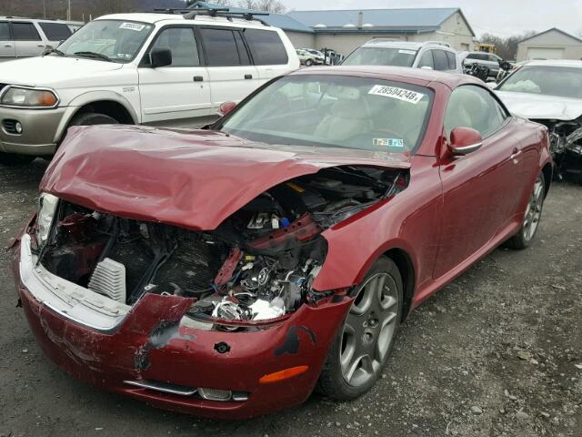 JTHFN45Y979015232 - 2007 LEXUS SC 430 MAROON photo 2