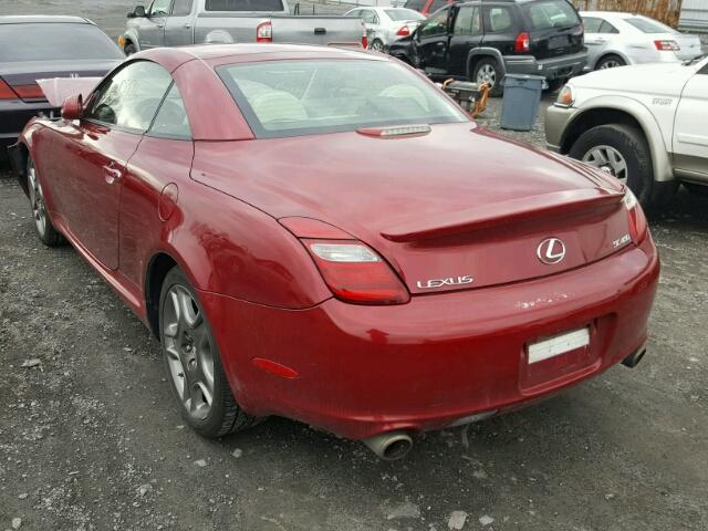 JTHFN45Y979015232 - 2007 LEXUS SC 430 MAROON photo 3