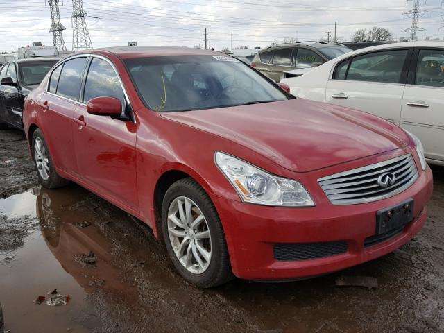 JNKBV61F77M810159 - 2007 INFINITI G35 RED photo 1