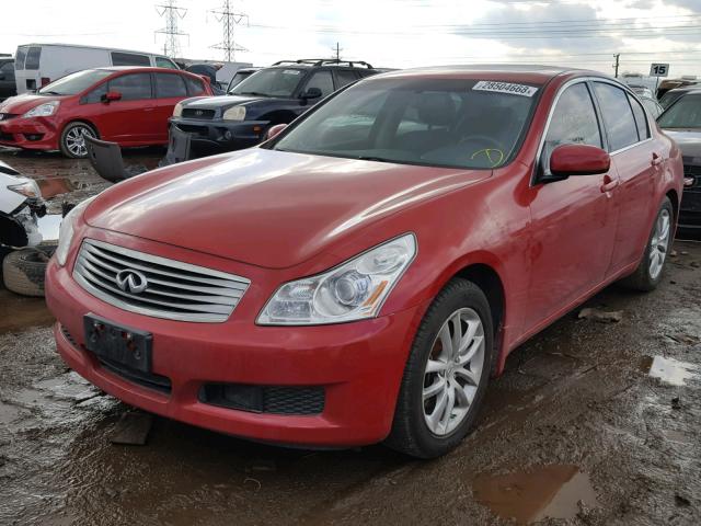 JNKBV61F77M810159 - 2007 INFINITI G35 RED photo 2