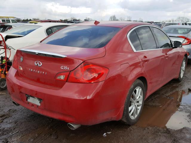 JNKBV61F77M810159 - 2007 INFINITI G35 RED photo 4